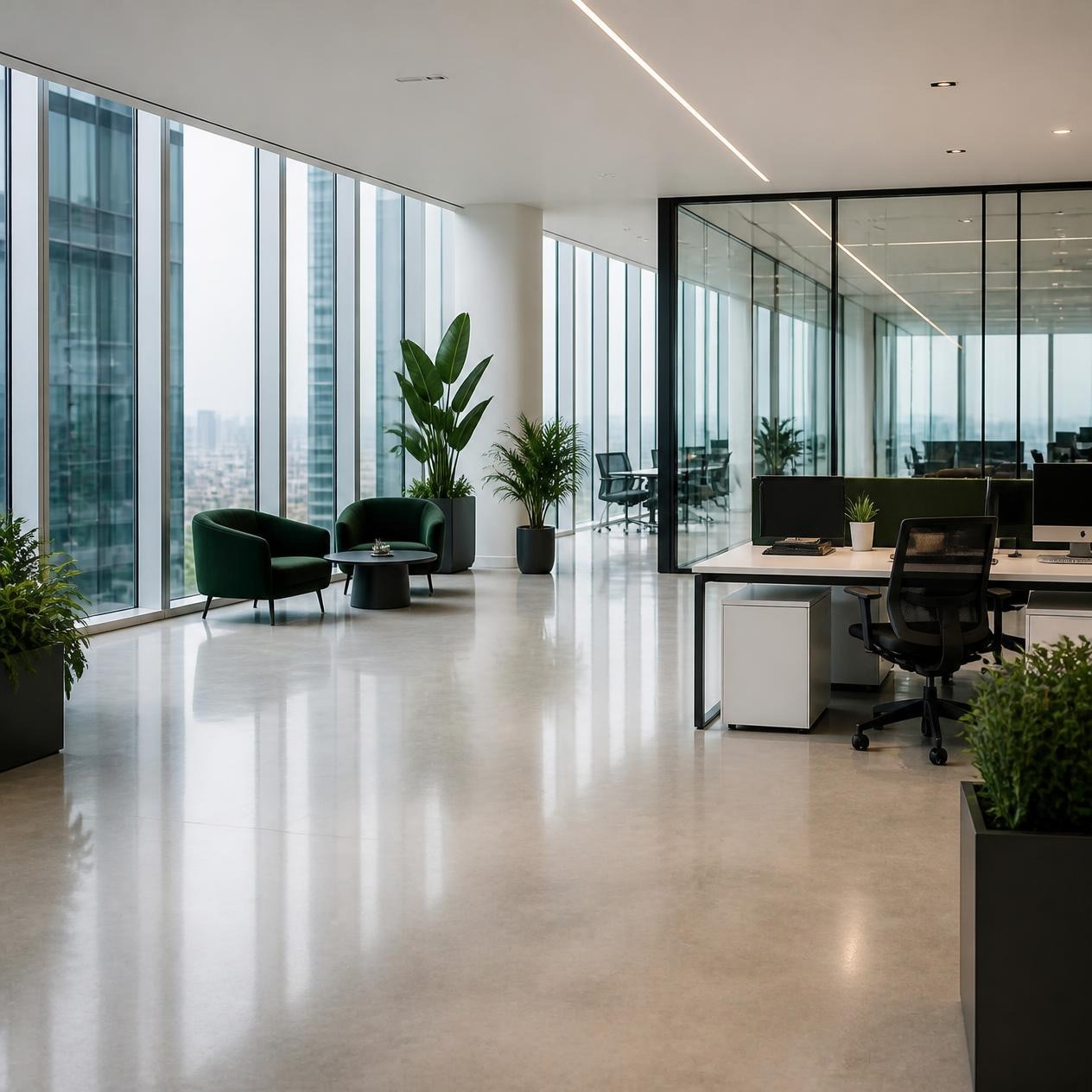 Environnement professionnel propre et soigneusement entretenu